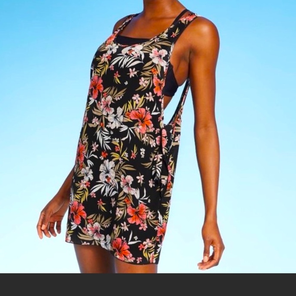 NWOT Floral Lightweight Swimsuit Coverup Mini Dress Target Xhilaration S M L